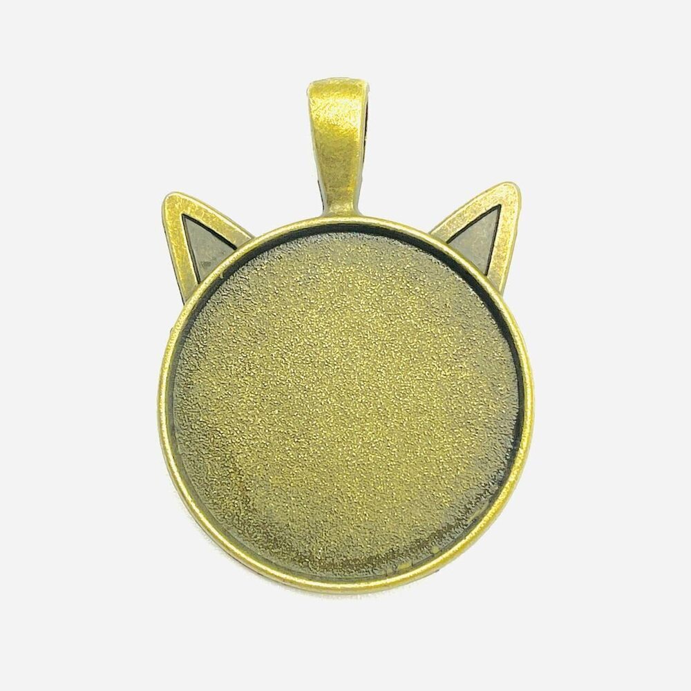 1782 15PC Antique Bronze Cat Ear Tray Charms Pendants for Jewelry Bracelet